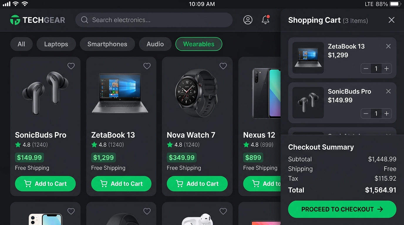 E-Commerce Mobile App — screenshot
