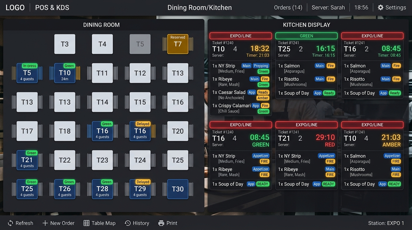 Restaurant & Kitchen POS — screenshot